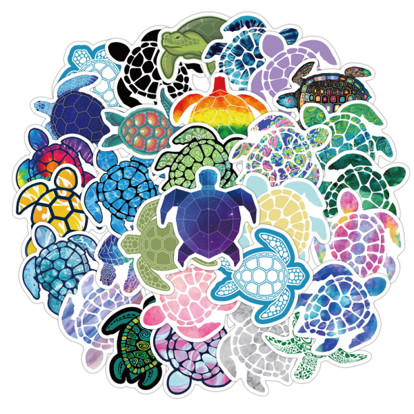 41 delar sommar färgglada havssköldpadda klistermärken Vattentät vinyl klistermärken Dekal D