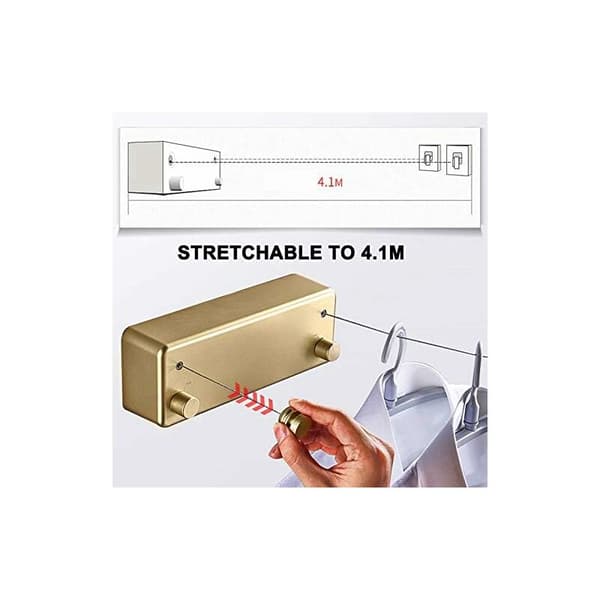 Retractable Clothesline Drying Rack Double Steel Wire