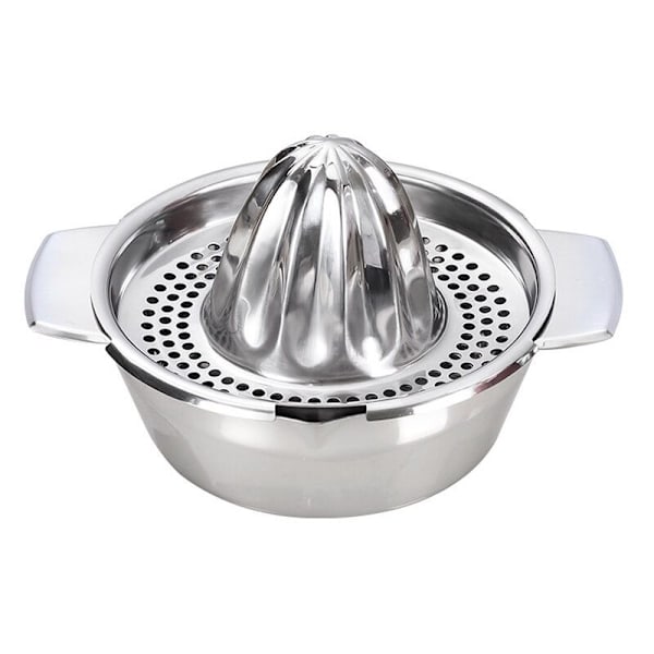 Manuel Citruspresser i rustfrit stål - Appelsinpresser - Citronpresser - Appelsinpresser - Tåler opvaskemaskine - Til appelsiner, citroner, limefrugter