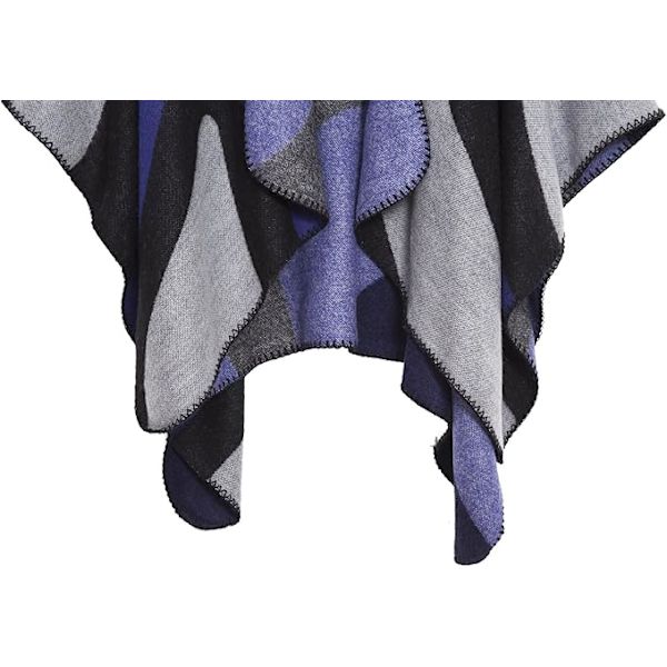 Dam Warm Öppen Fram Shawl Varma Wraps Blommigt Mönster Elegant Poncho Stickad Cape Kavaj