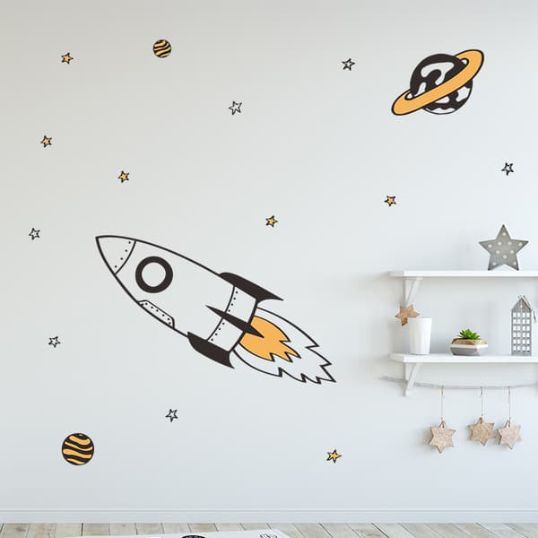 Et sæt miljøvenlige og allergivenlige wallstickers Blødt stof
