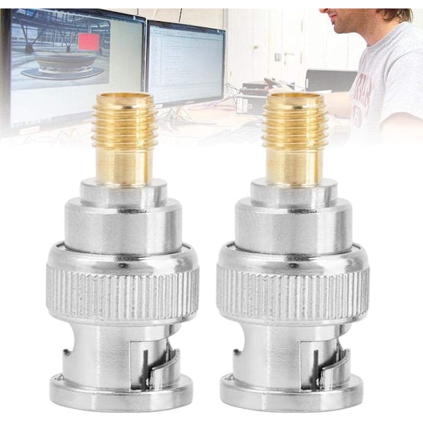 BNC Hann til SMA Hunn RF-kontakt BNC-J/SMA-K Koaksial Adapter Konverter Gullbelagt Kobberkjerne Testkonverter 2 stk
