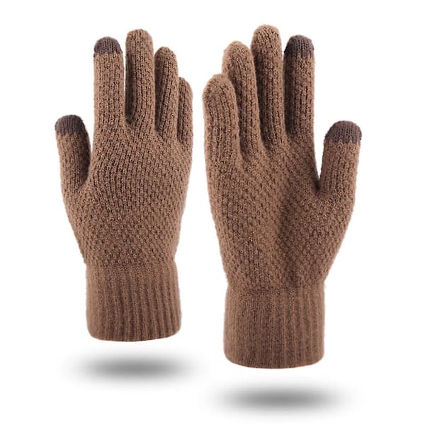 Herr Vinter Stickade Ullvantar Varma Hel Finger Pekskärm Mi