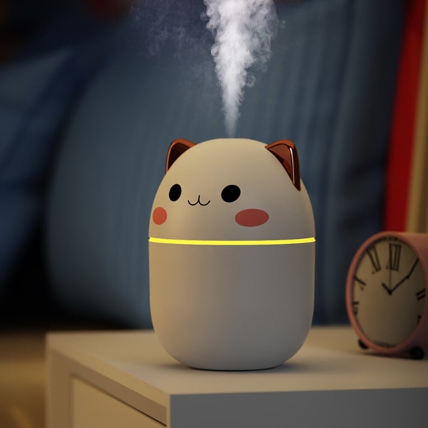 1 stk 250ml luftfugter Cute Aroma Diffuser With Night Light Col