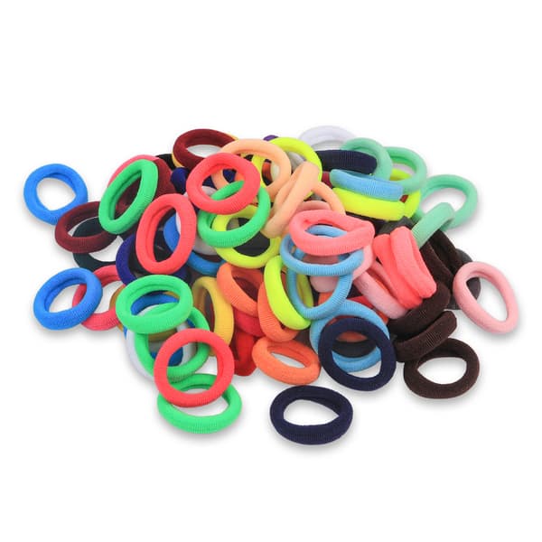 100 st elastiska hårband, repband, hästsvans, scrunchies, hårhållare