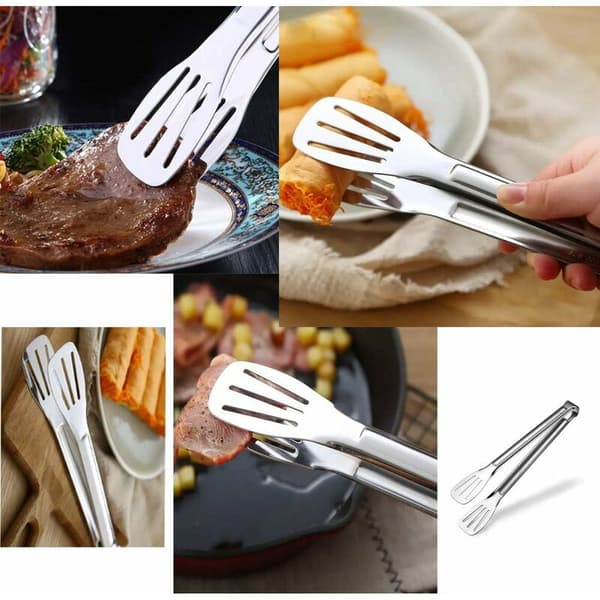 4 st 9 tum rostfritt stål kök tång, serveringstång matlagning