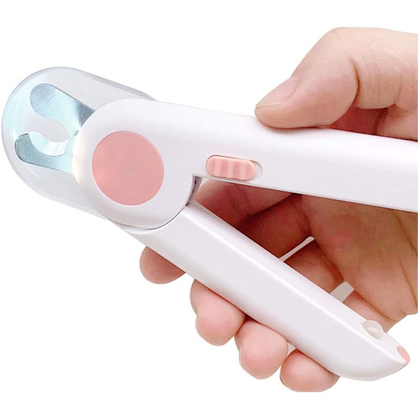 Katte Negleklipper Neglepolerer Hunde Negleklipper Kæledyr Negleklipper LED Lys Anti-Blod Bit Manicure Tilbehør,Pink