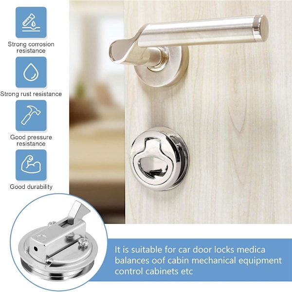 Flush Hatch Latch, Rustfrit Stål Klaplås Marine Dækluge Lås 1.5 tommer Ringhåndtag Flush Træk Lukkelås til Marine Båd Hardware RV Ya