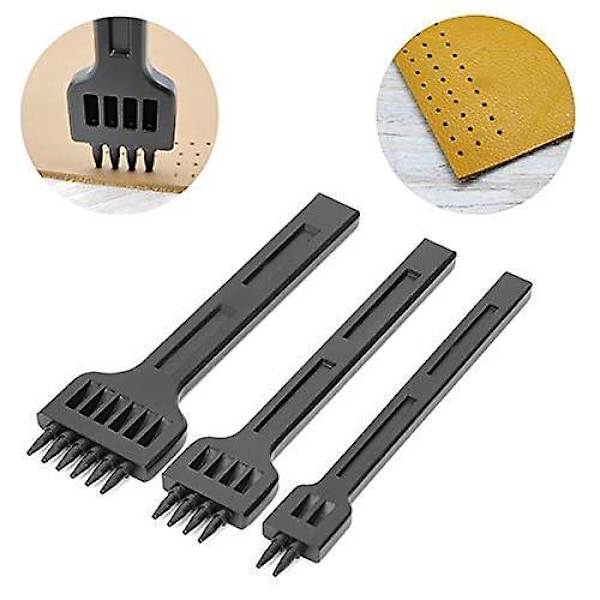 3 stk. 4mm læderværktøj DIY værktøj 2/4/6 spids mejsel stål syning håndhul