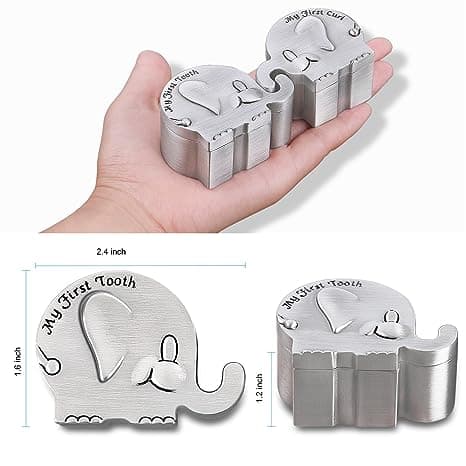 Keepsake Box - Sød Børnemetallisk Graveret Elefantform, God