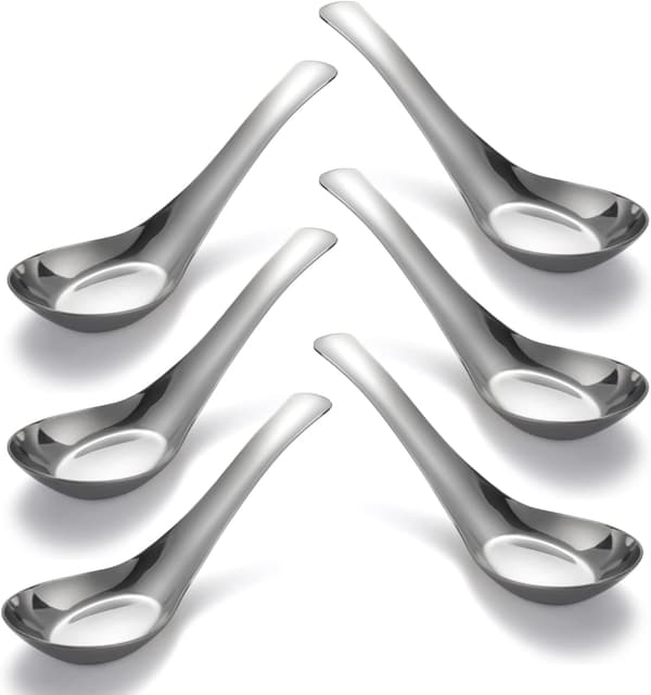 Rustfrie stålsupper, 6 stk. - Suppeskeer