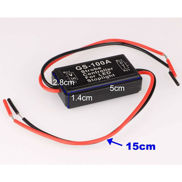 2 stk. LED-blitzstrobe-controller bremselys blinklys bremselys strobe-modul til motorcykler biler lastbiler (kun til LED)