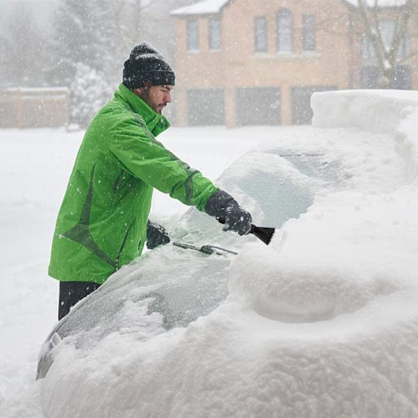 2-pak svart snøskuffe - snø- og frostrisper - kraftig bilskrape