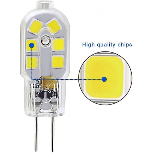 G4 LED 3w glödlampa, 200lm, Ac/dc12v, motsvarande 25w halogenlampa, vit