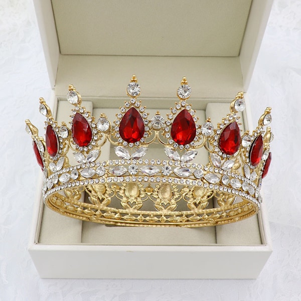 Barok Pageant Dronning Brude Bryllup Prom Krone Krone Hår Tilbehør