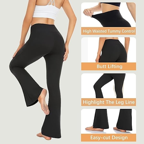 Naisten Leopardikuvioiset Leggingssit - Bootcut Joogahousut  Bootleg Työhousut Mekkohousut MEDIUM