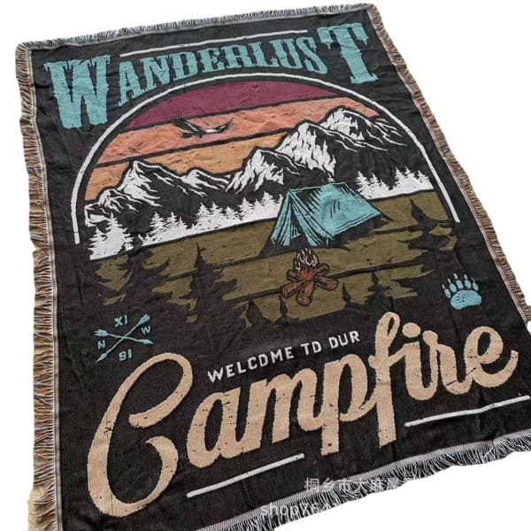 Ekstra Camping Tæppe (90-150) - Camping Måtte, Picnictæpper, Strandtæppe, Picnictæppe, Udendørs Tæppe, Sofaseng (Valley)