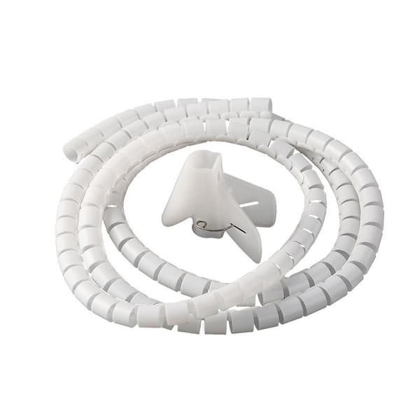 Spiral kabelbeskyttelse Kabelbeskyttelse 2 m i plastmateriale Hvid