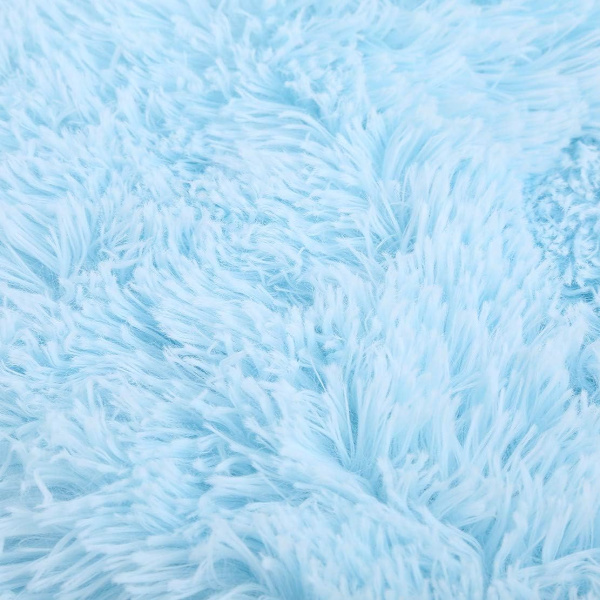 Super blød plysset tæppe til sofa, fluffy pelse tæppe, varmt og hyggeligt tæppe til vinter (80 x 120 cm, lyseblå)
