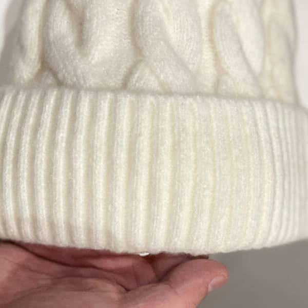 Mænd Kvinder Strikket Beanie Hat Solid Tyk Varmt Ski Cap Kabelstrikket Efterår Vinter Hatte Hvid