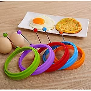 Silikonäggringar, 4 tum matkvalitet äggkokningsringar, non-stick