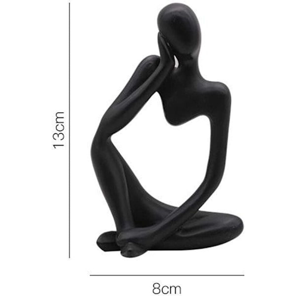 Tänkaren staty, harts tänkare abstrakt skulptur staty modern karaktär figurer heminredning kontor skrivbord prydnad födelsedagspresenter svart vänster