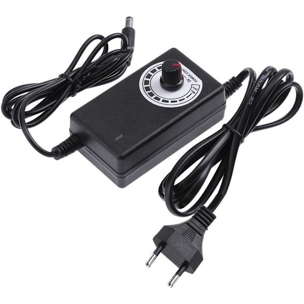 AC til DC Adapter 3-12V 2A Justerbar Strømforsyning Adapter til Lys/Temperatur/Hastighedsjustering Motorhastighedsregulator