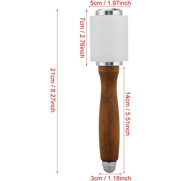 Leather Hammer Nylon Wooden Handle Tool for Leather Carving DIY L