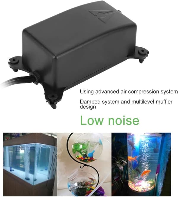 2W Akvarium Luftpump, Akvarium Syrepump, EU-kontakt
