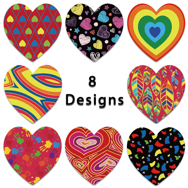 1500 Heart Design Stickers / 1" Circle 4th of July Stickers/Patriotic Stickers