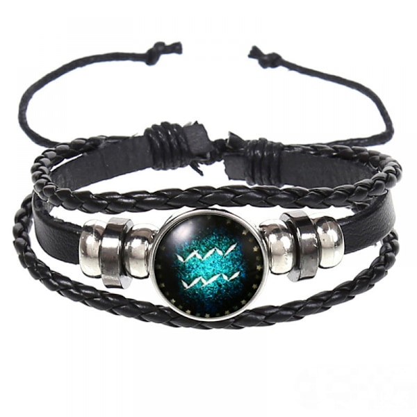 Armbånd - Fint smykke Astrologisk læderarmbånd - Charms med nattehimmelens stjernetegn