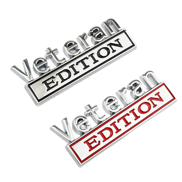 Veteran Edition -auton tarraemblem, auton tarra 3D-kohoutetut kirjaimet