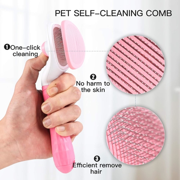 Katt Pet Soft Brush for å fjerne løs primer, Glide Brush for Pet