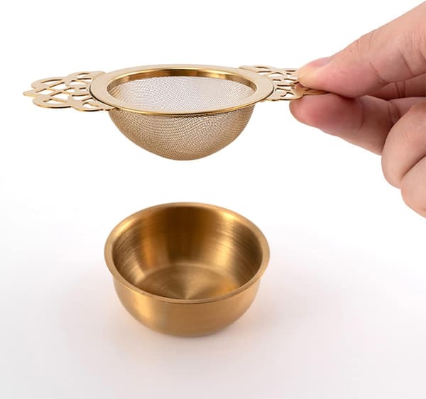 Set med 2 teinfuser i rostfritt stål med skålar