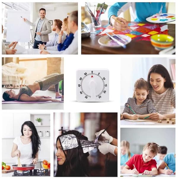 Mekanisk og magnetisk timer Visuel timer, eksamenstimer, køkkentimer, 60 minutters køkkentimer nedtælling