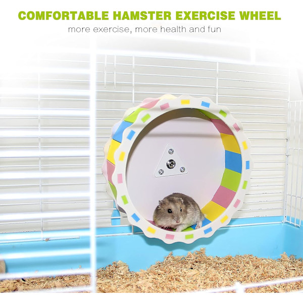 Tyst Hamsterhjul Leksak, Trä Hamster Löphjul Träningshjul W