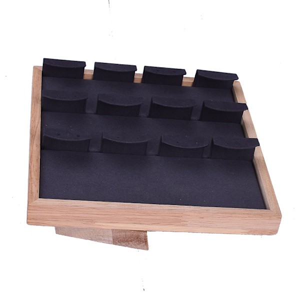 Øreringsholder Smykke Display Bakke Ørestikholder - 2stk (beige, mørkegrå)
