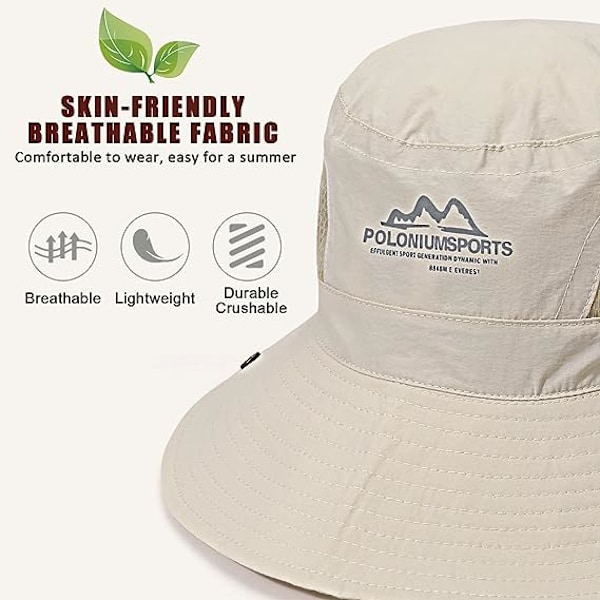Solhatt, herrhattar för vandring, hinkhatt herr multifunktionell anti-UV