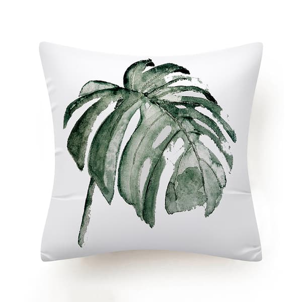 Set med 4 kuddfodral 45 x 45 cm växtmönster dekorativa