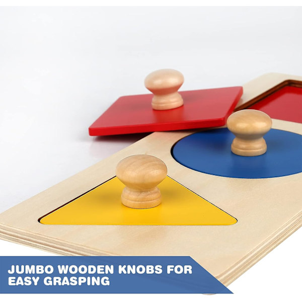 Montessori Pussel Multi - Former Första Form Mega - Knapp Trä
