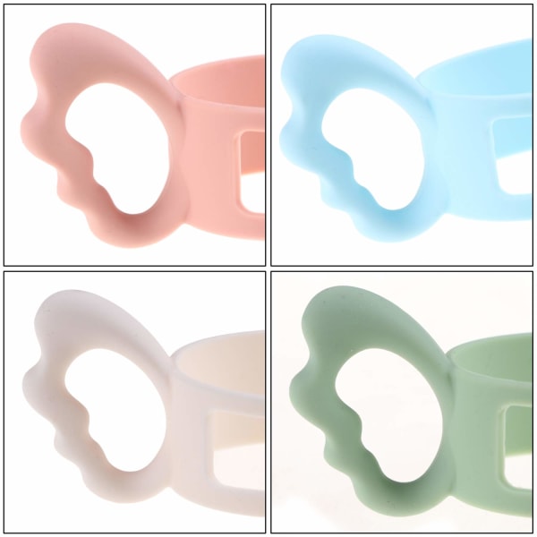Silikone bredhalset babyflaskehåndtag, ydre diameter over 6 cm til flaske (pakke med 4)