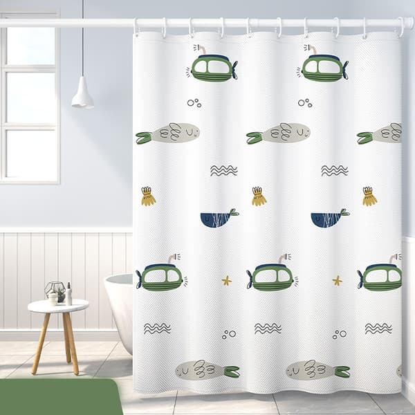 Vanntett muggsikker dusjforheng, 180x180cm, polyester, wit