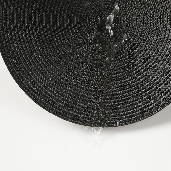 5 pyöreän pöytätabletin sarja, 38 cm, musta, pestävä lämmönkestävä pöytätabletti muovinen pöytätabletti keittiöön, ruokapöytään, juhliin, häihin