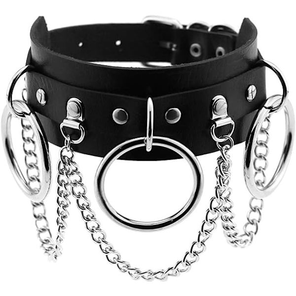 Halskæde Pu Læder Choker med Sort Stud Punk Rock Stud Choker
