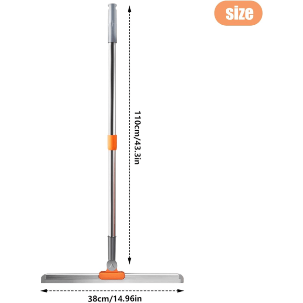 Golvskrapa med långt justerbart handtag 110 cm, 180° roterande skrapa F