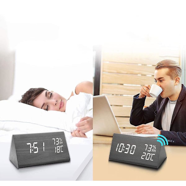 Digital väckarklocka, med nattlampa, datum, röststyrning, temperatur 150*90*80MM