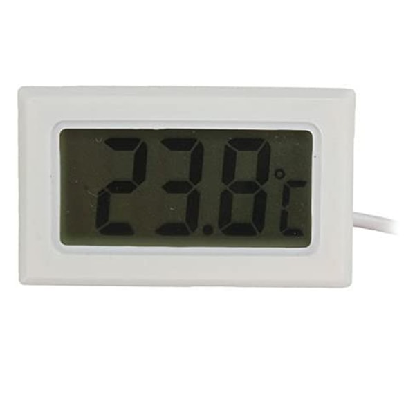 Digital LCD-termometer Temperaturmonitor med extern sond för kylskåp frys frys akvarium - Vit