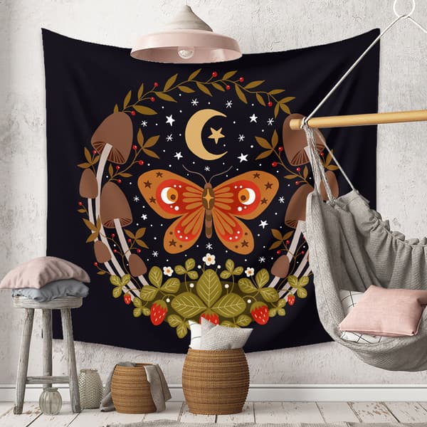Fjärilsväggbonad Trippy Teal 130*150CM