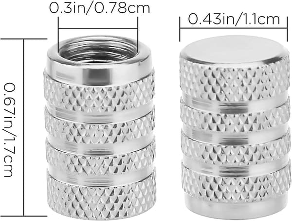 8 stycken däckventilhylsor, däckventilhylsa i aluminium med
