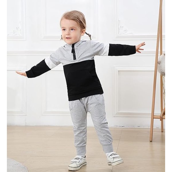 Barn Toddler Baby Flicka/Pojke Kläder Långärmad Colorblock Hoodie